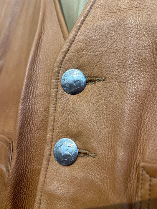 size XL vintage brown leather vest - Pitkin County Dry Goods