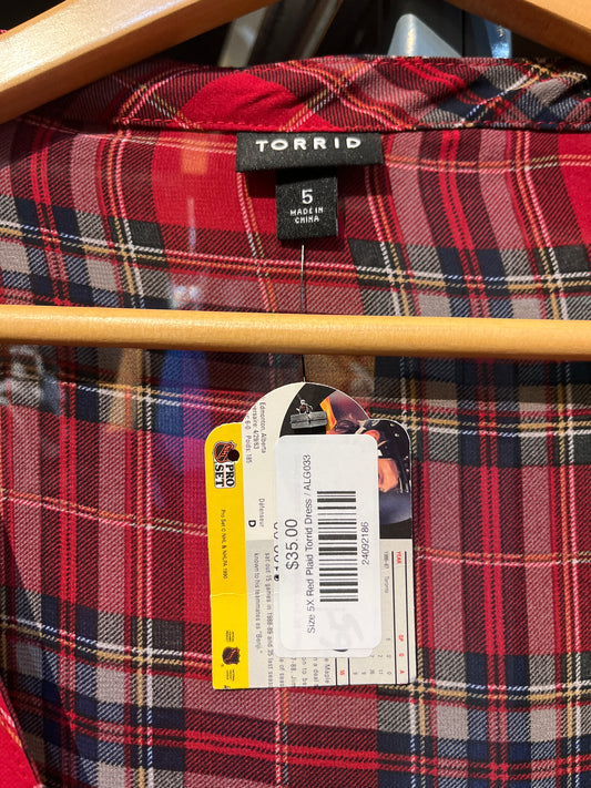 Size 5X Red Plaid Torrid Dress