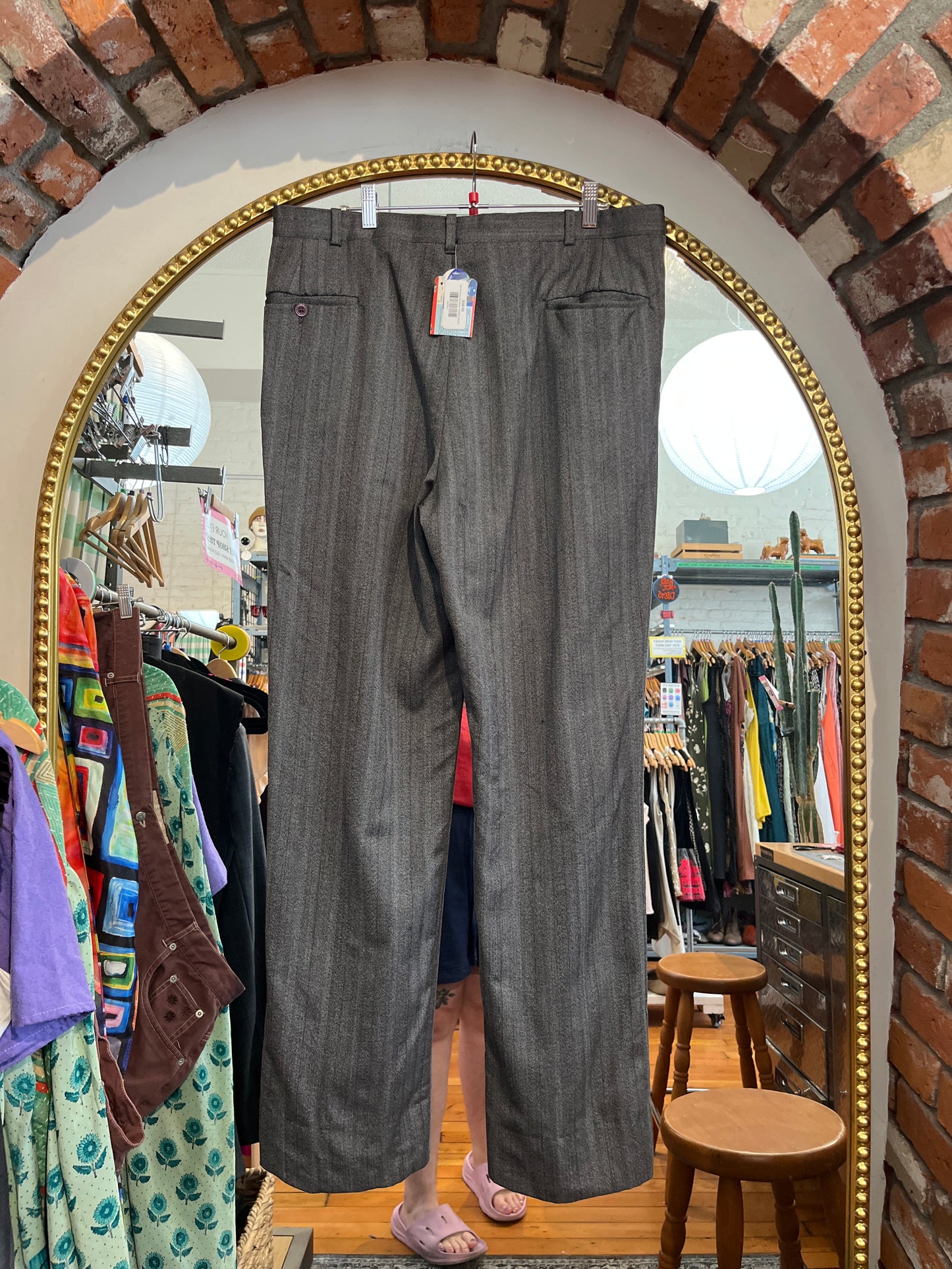 size 38 tall grey houndstooth VINTAGE DARREN K COOK pants - matching