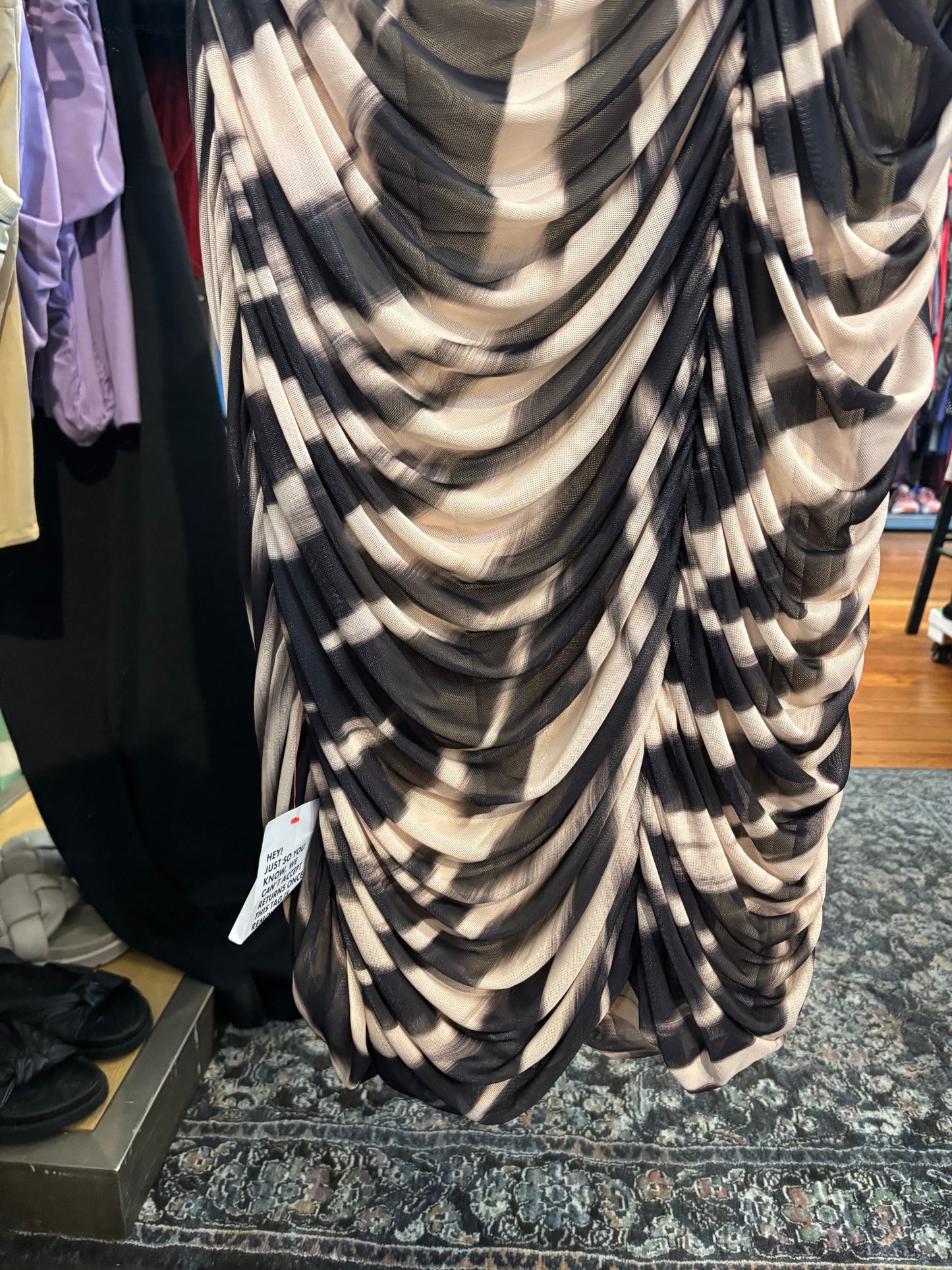 ASOS size 26 zebra- ruched dress