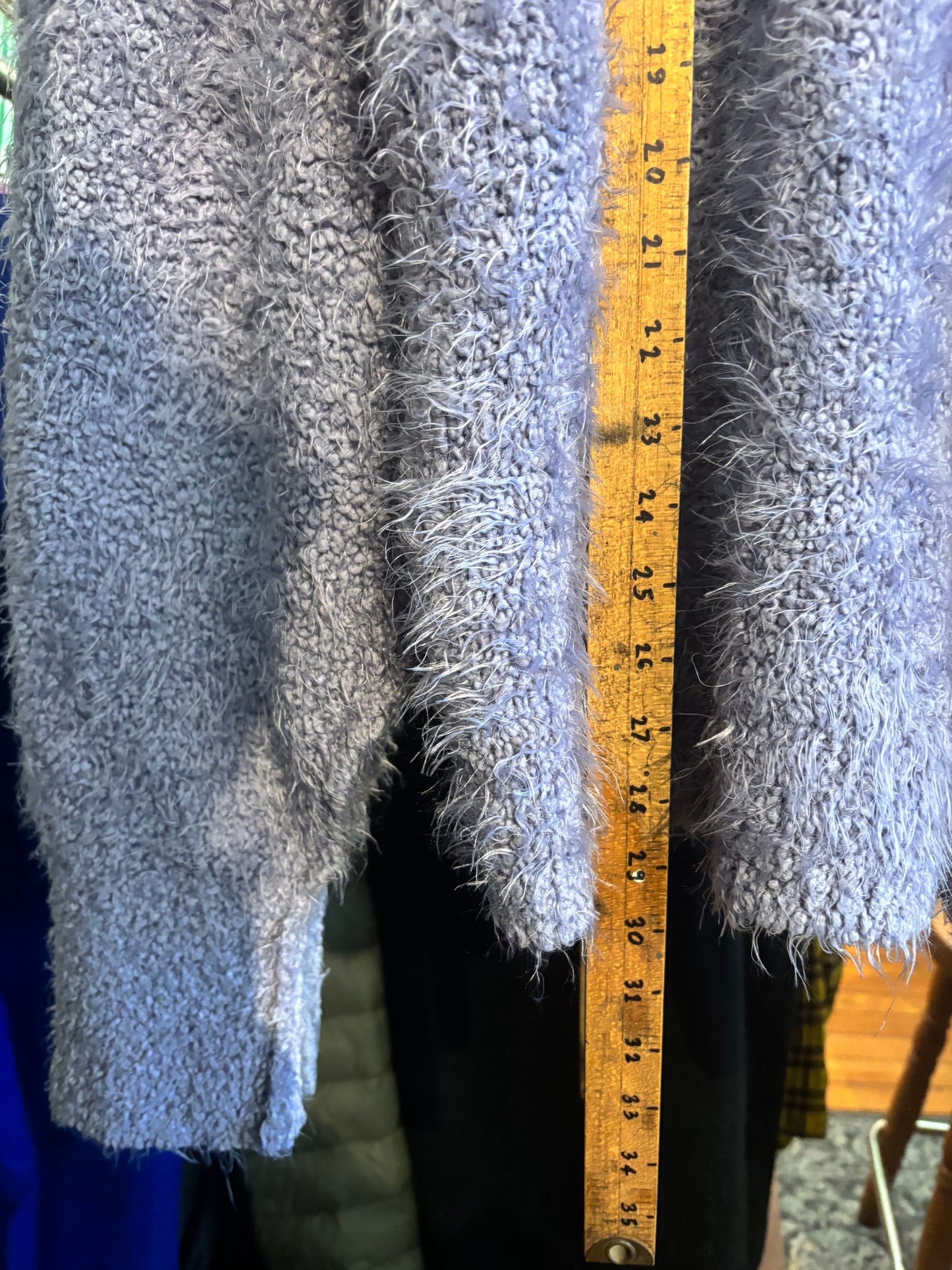 size flex purple fuzzy knit Free People sweater - boxy
