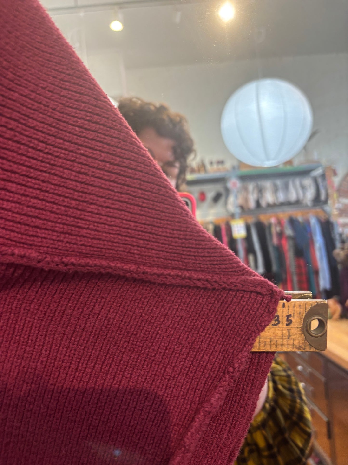 free size burgundy cotton blend Free People sweater - boxy