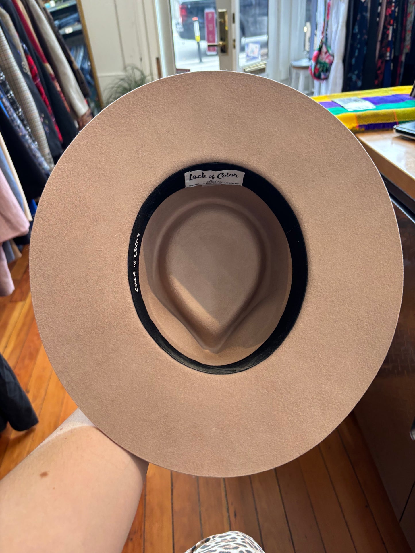 Lack of Color - size small wool flat brim hat