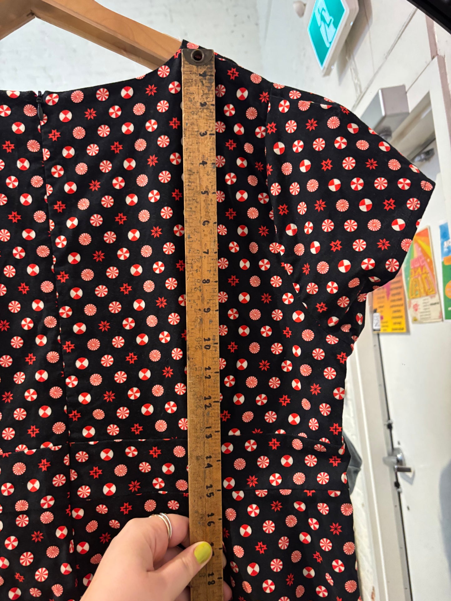 size 0X christmas mints red Cherry Velvet dress - pinup