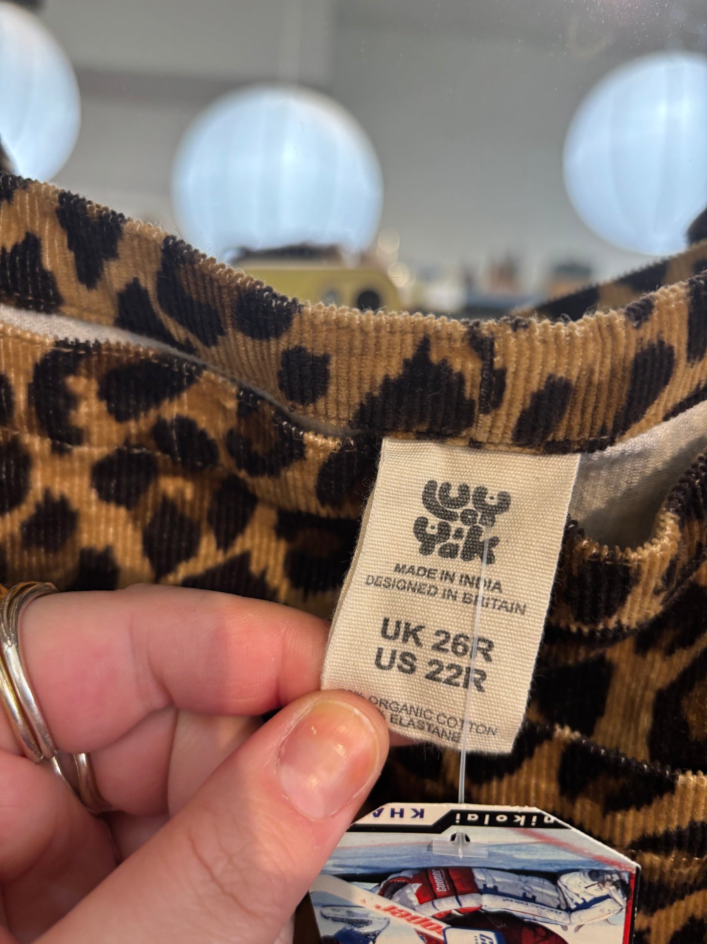 size 22 (generous) leopard corduroy Lucy & Yak dungerees