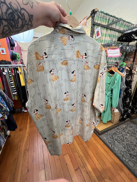 VINTAGE Kahala Yvonne Collection size XL 100% silk shirt