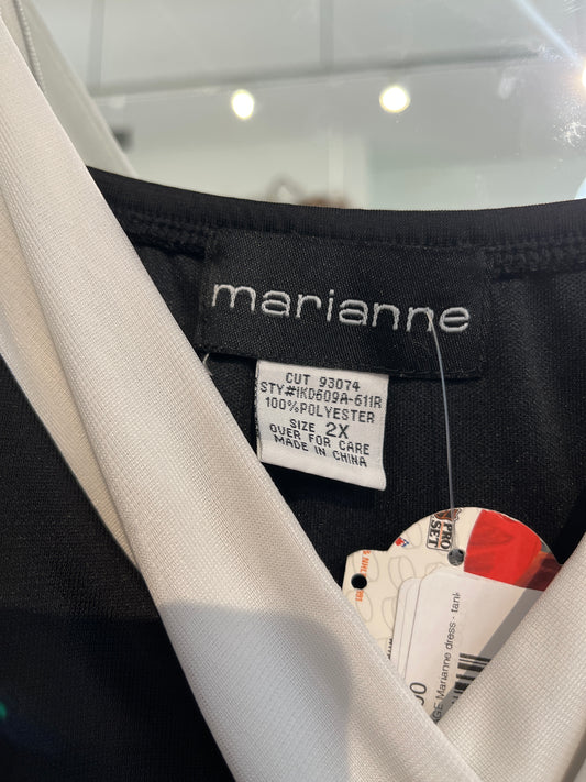 size 2X black white VINTAGE Marianne dress - tank