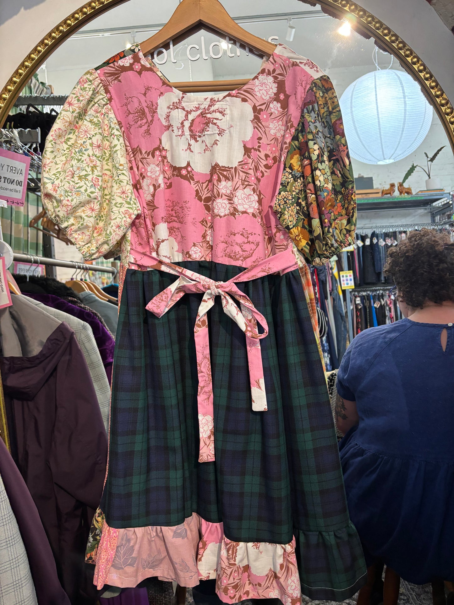 Size XL woodland animal Afrayed Upcycling dress