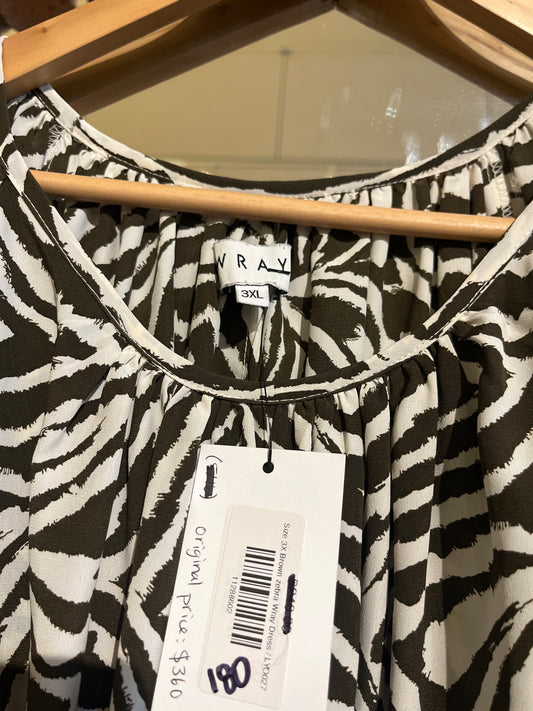 MSRP 360 Size 3X Brown zebra Wray Dress