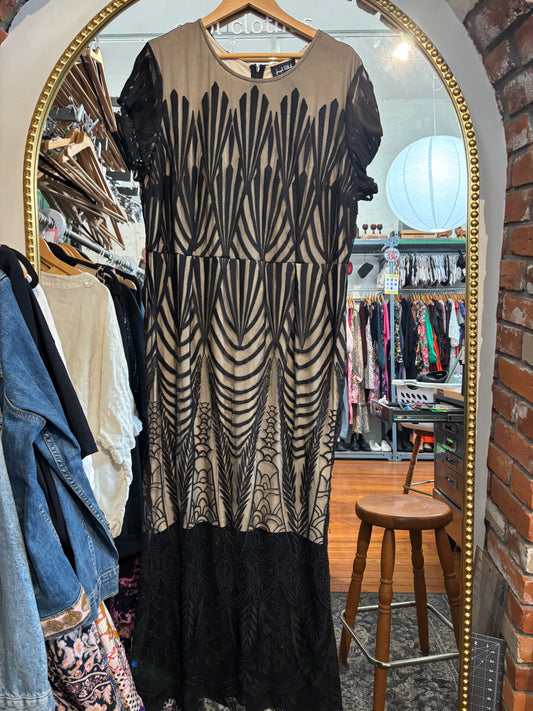 size 2X black lace overlay Joseph Ribkoff Signature dress - long