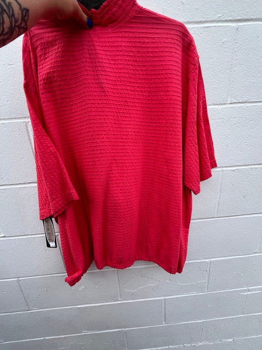 Size 2X Coral pink red Ezze Wear Tshirt Zip up