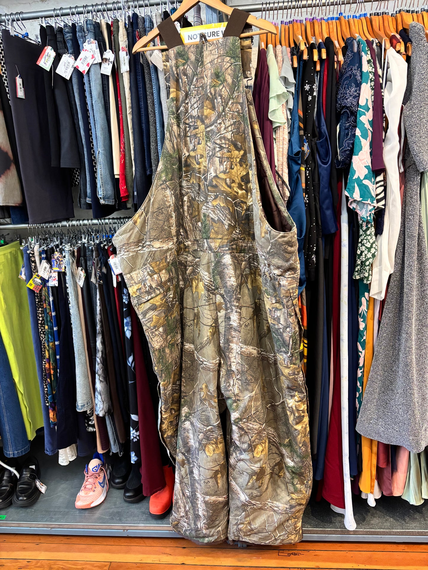 size 8X Berne quilted camo overalls