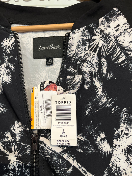 size 2X black poly Torrid jacket - bomber