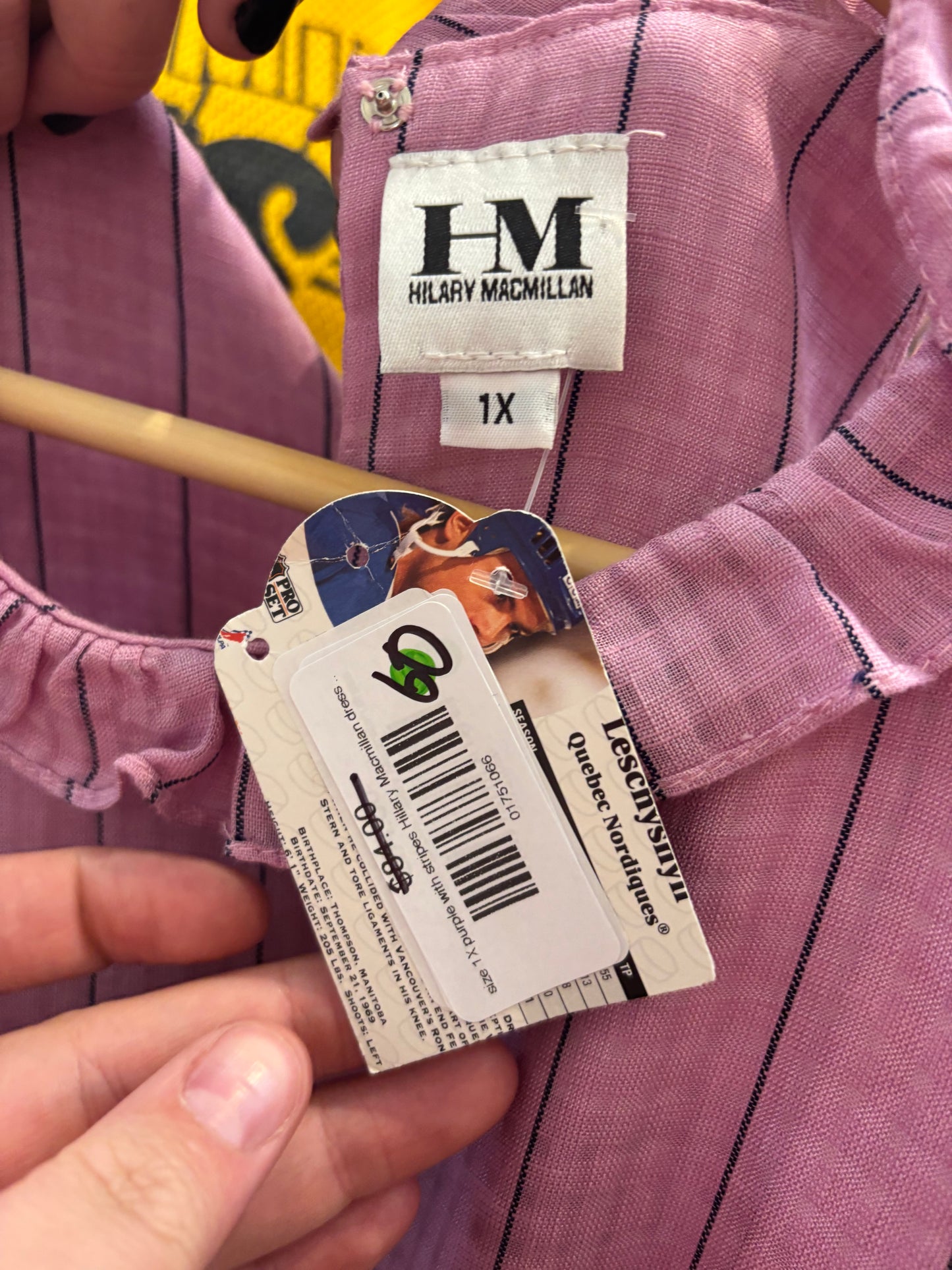 size 1X purple with stripes Hillary Macmillan dress - knee
