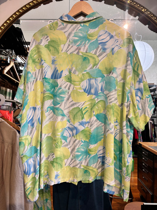 VINTAGE size 3X we be bop light green button up top