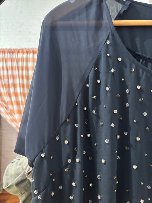 size 50 navy with bejewelled Juna Rose dress