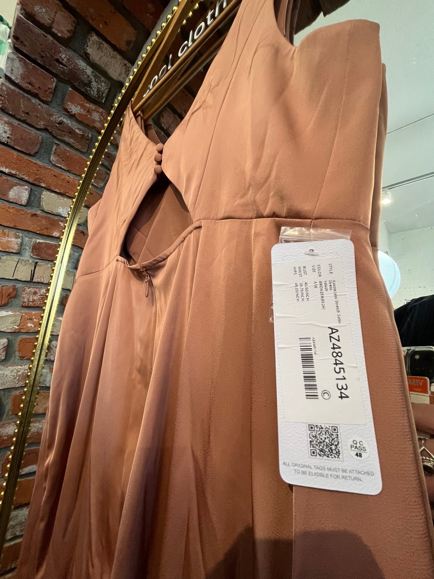 Azazie bronze bridesmaid dress size 18