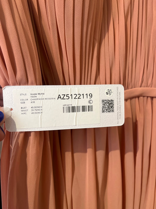 Azazie pink cami straps long dress size 18