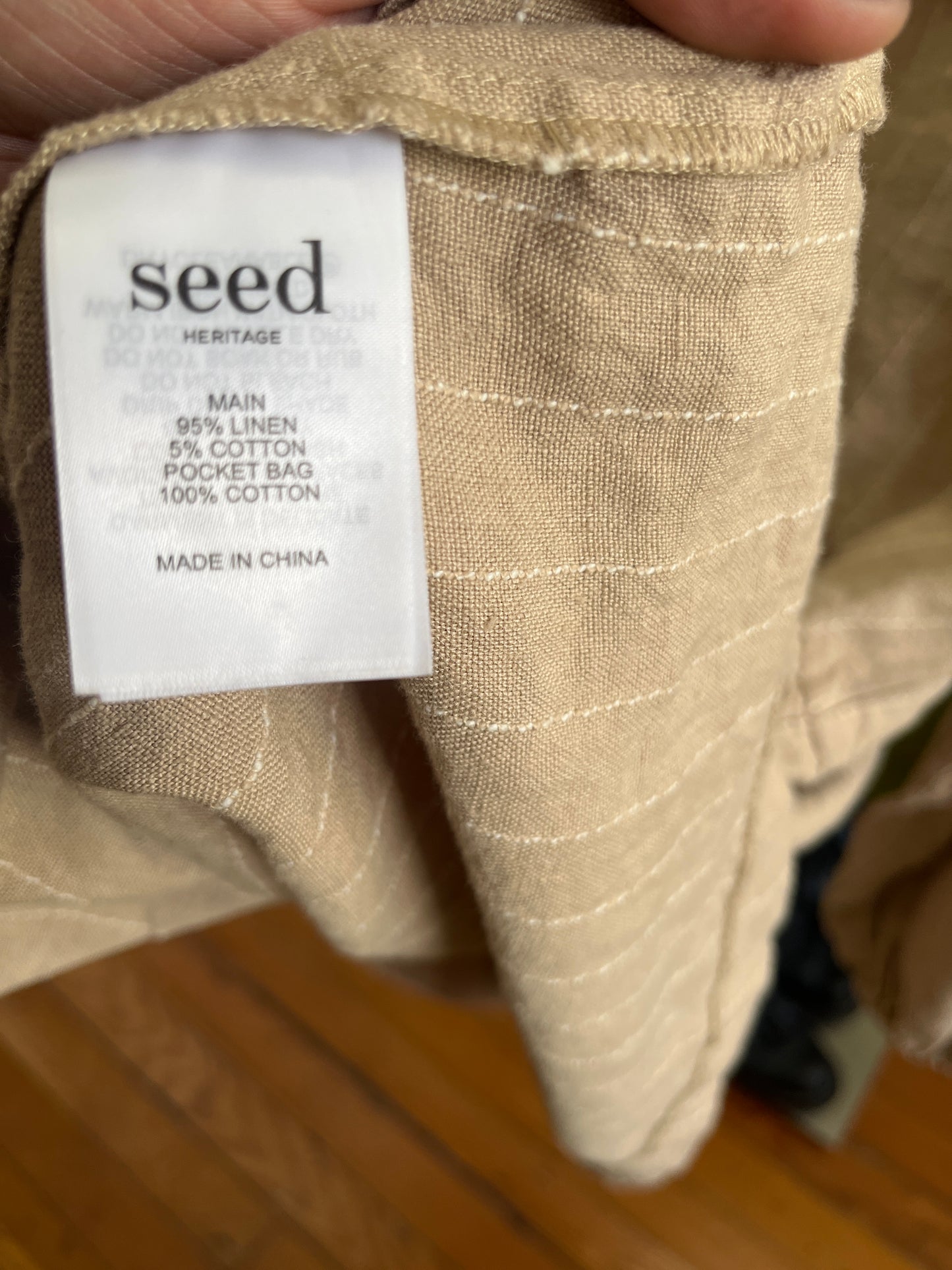 size 12 oatmeal LINEN blend Heritage Seed dress - mid