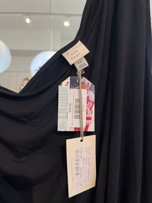 size XXL black ruched NWT A new day dress - one shoulder