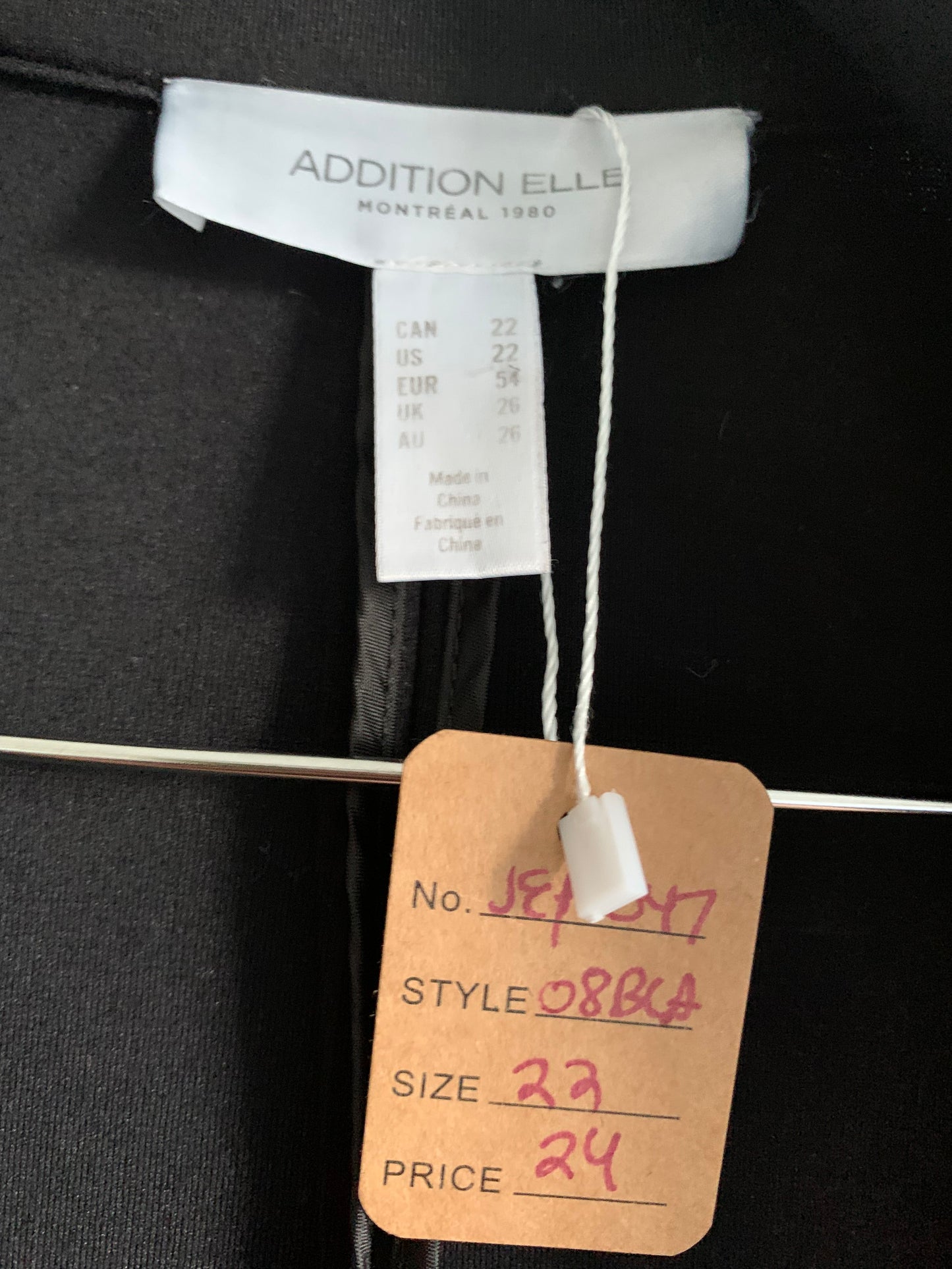 Size 22 Black blazer with pleather lapel