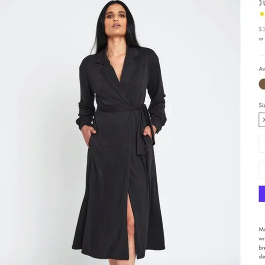 Size L "Juniper" Leze the Label Trench / Wrap Dress