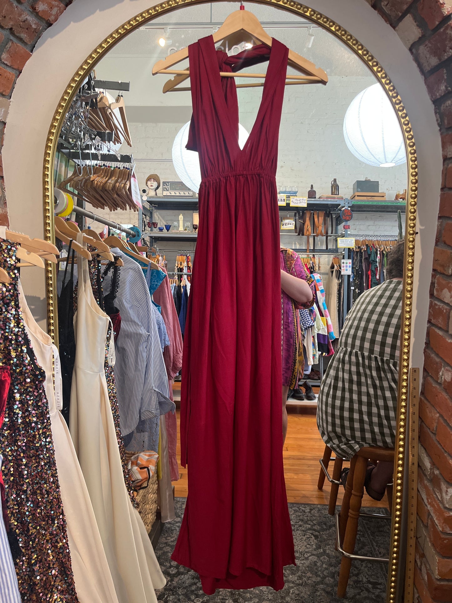 size L/G burgundy cotton Nomad by Elroy dress - maxi