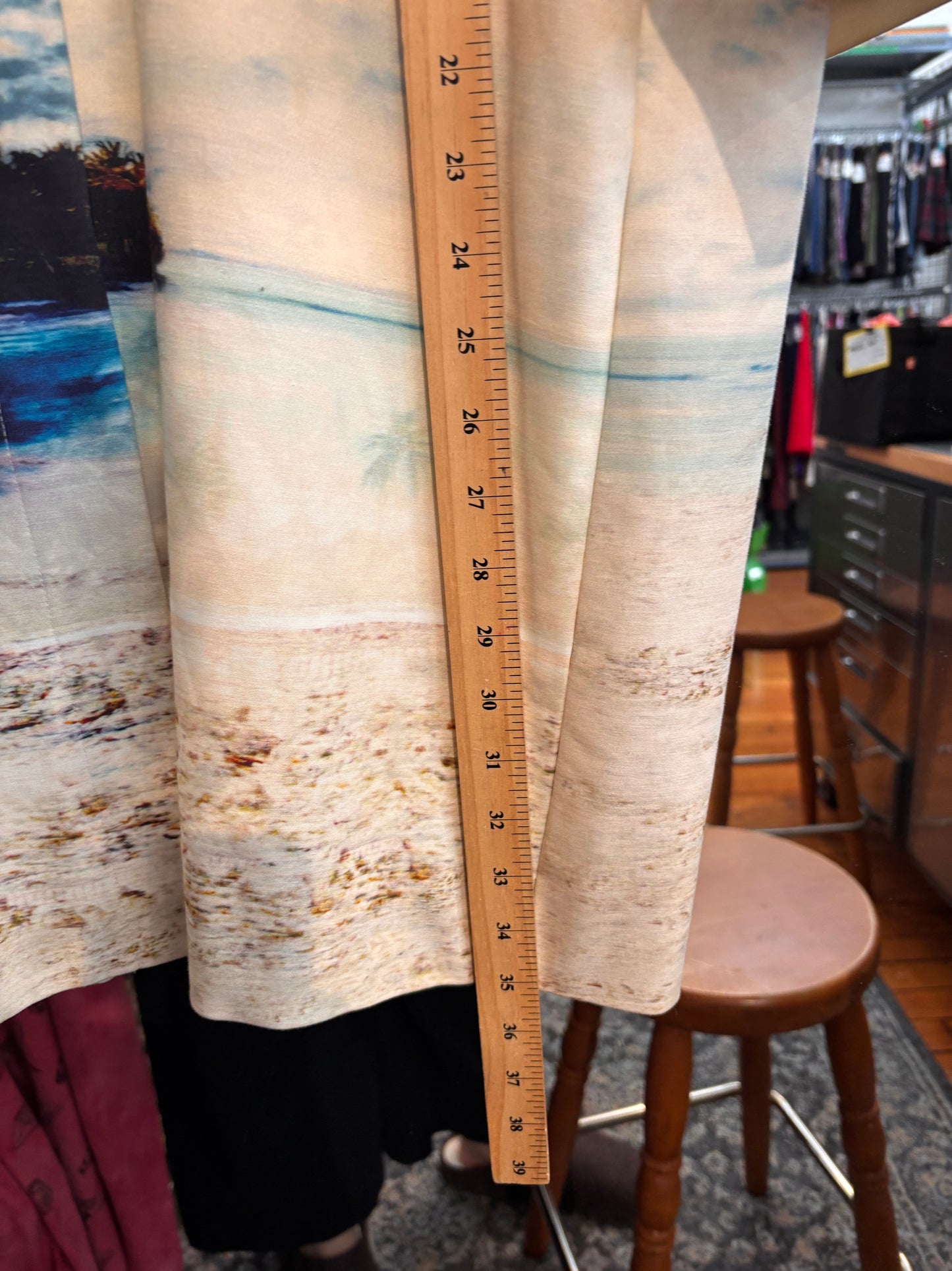 size 18 cream tropical Lord + Taylor jacket - long