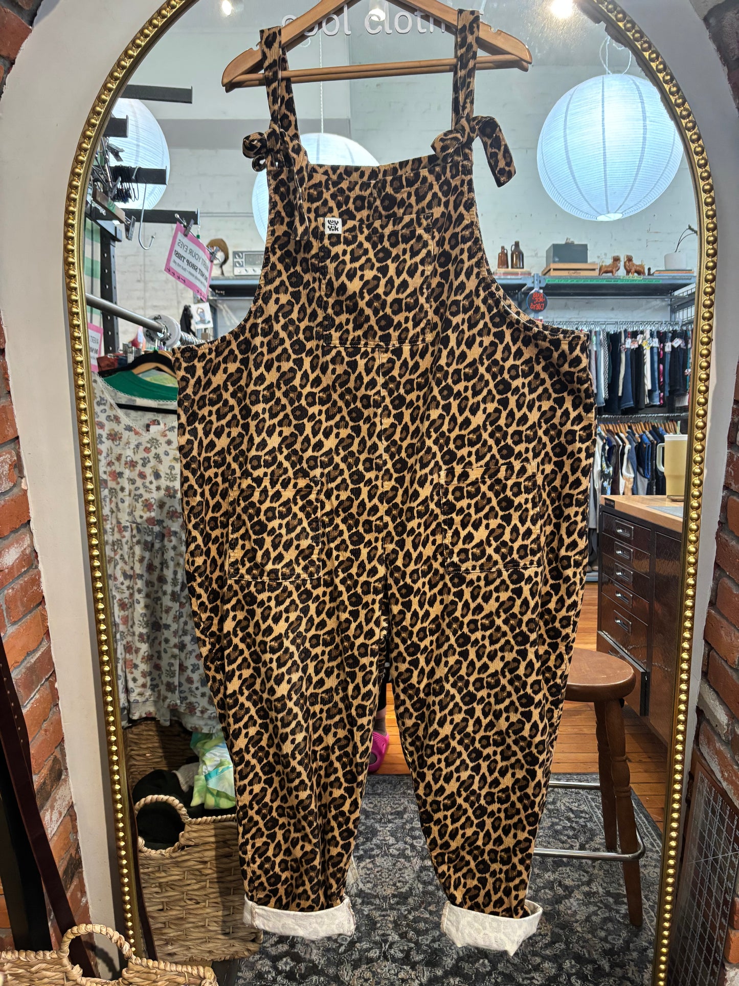 size 22 (generous) leopard corduroy Lucy & Yak dungerees