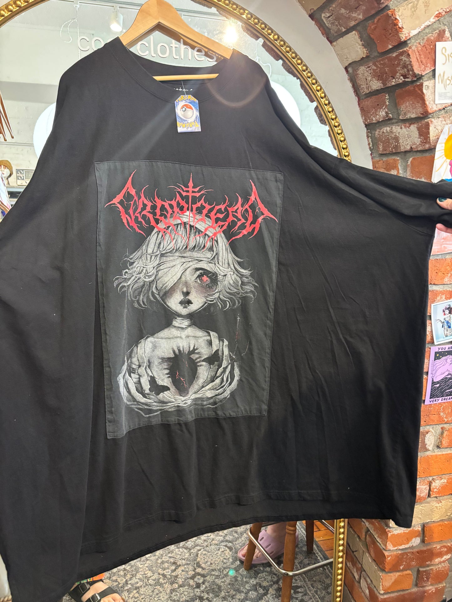size 12X up cycled greystone DEAD DROP tee