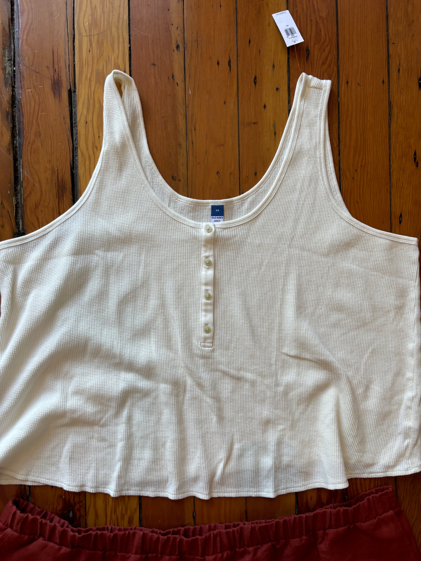 Size 4X Cream waffle cotton Old Navy Tank