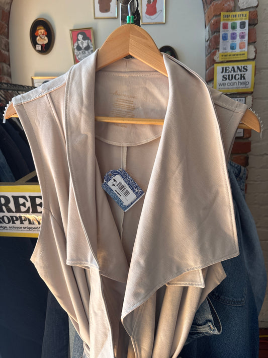 size L/XL Anne Mulaire beige vest - maude wrap