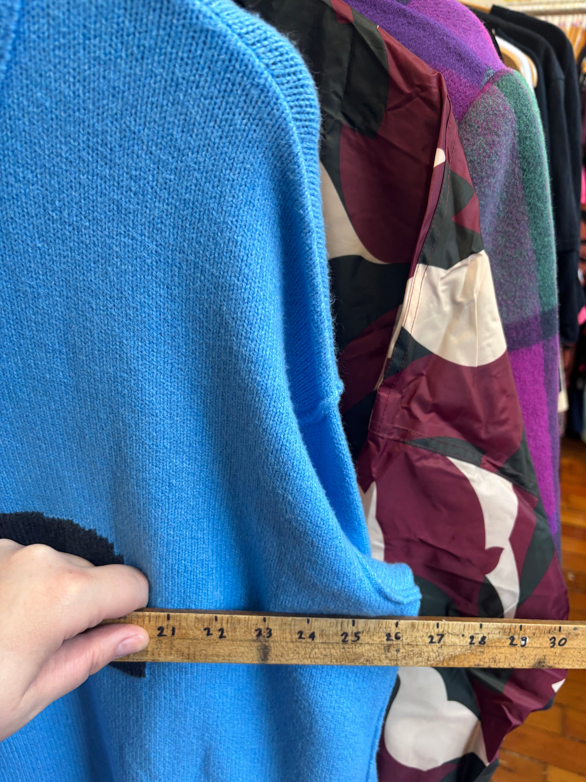 size L-1X blue with wiener dog American Eagle sweater - knit