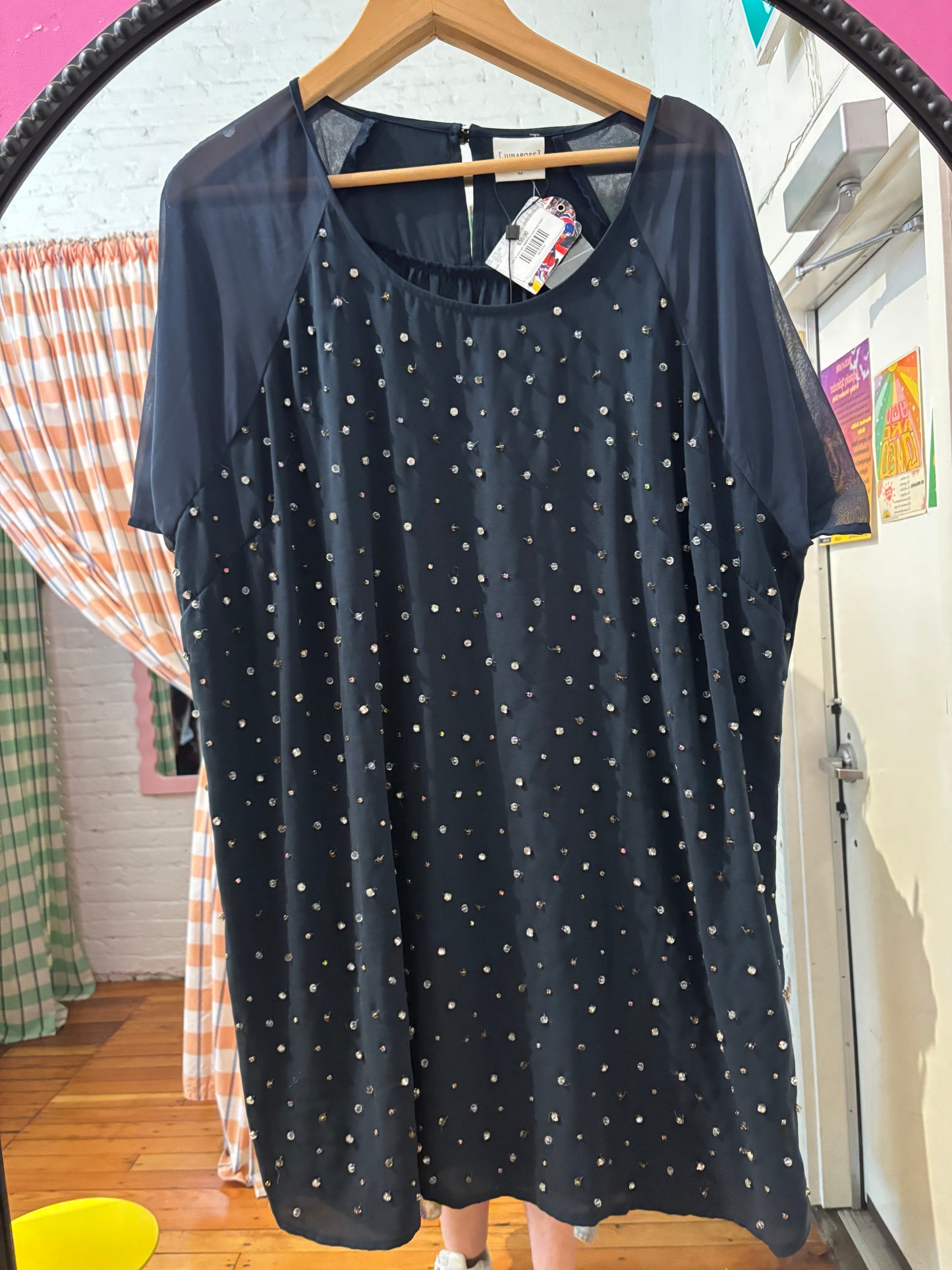 size 50 navy with bejewelled Juna Rose dress