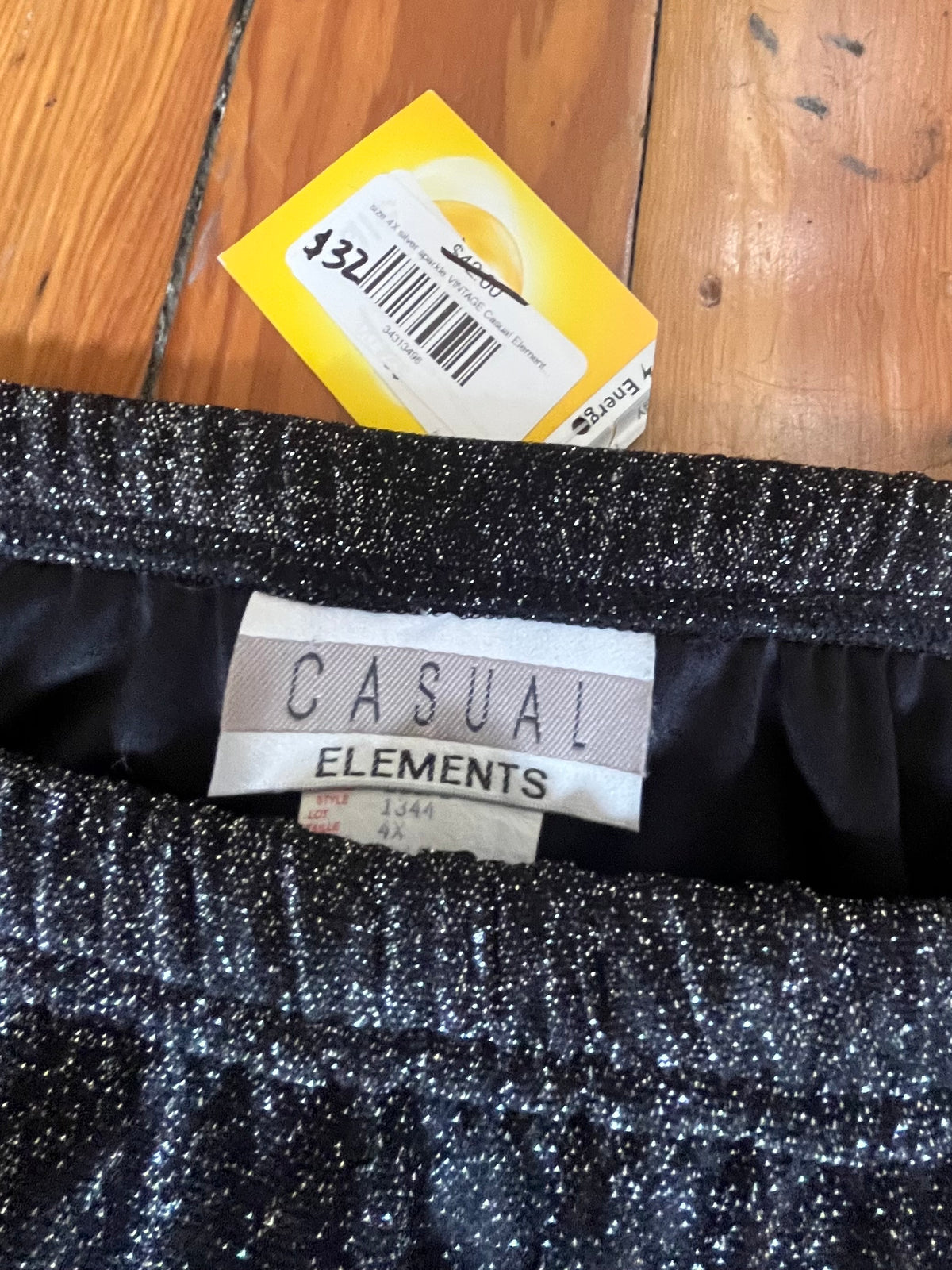 size 4X silver sparkle VINTAGE Casual Elements skirt - mini