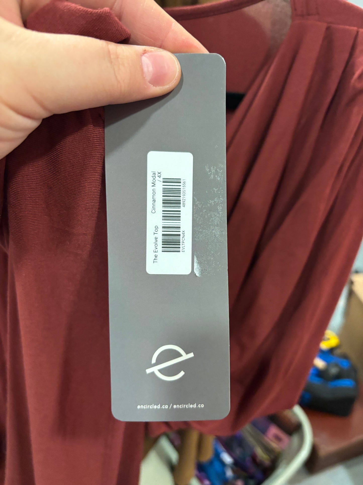 Size 3X Cinnamon Modal Encircled Top