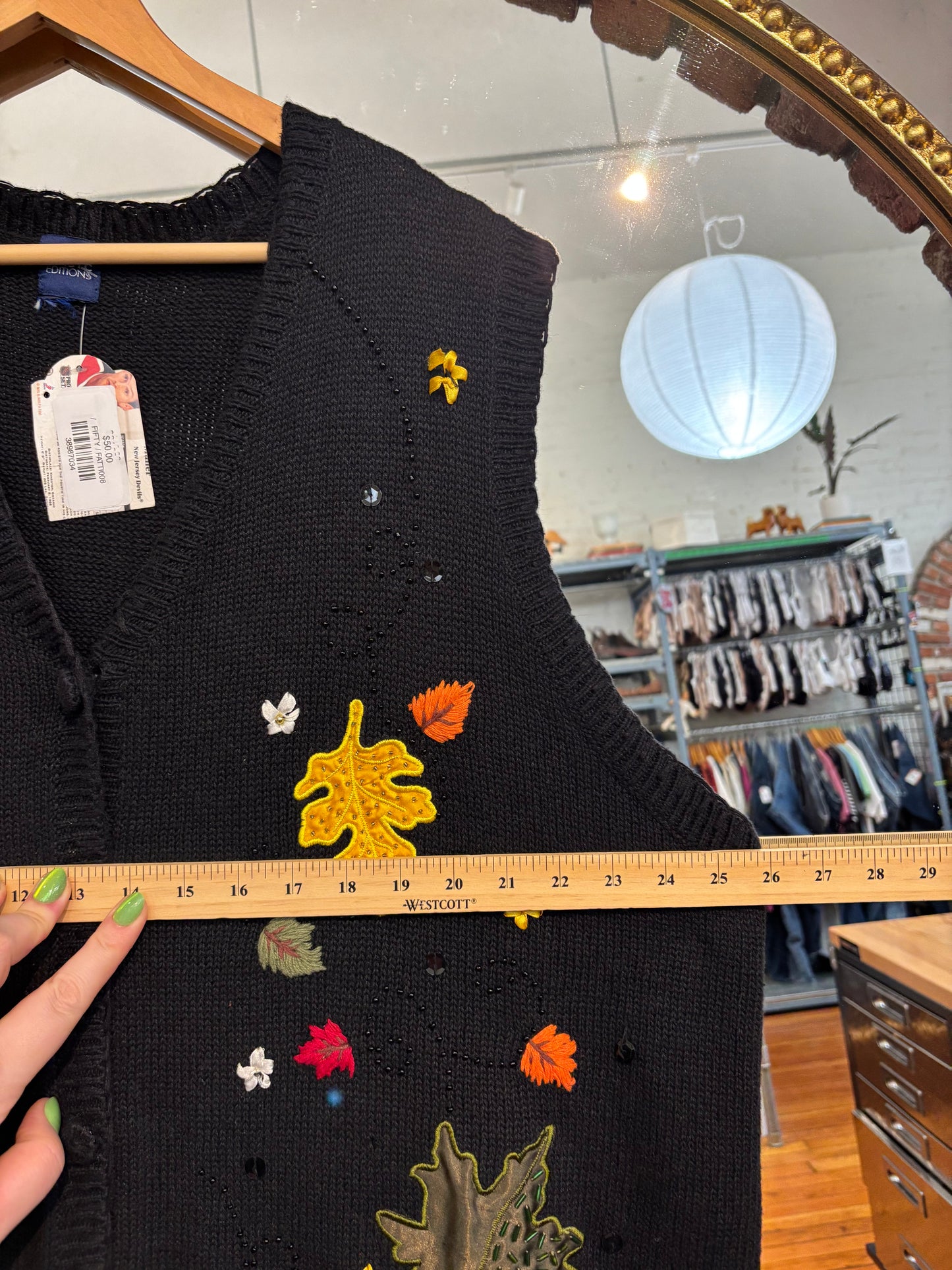 Vintage leaf vest - AS IS