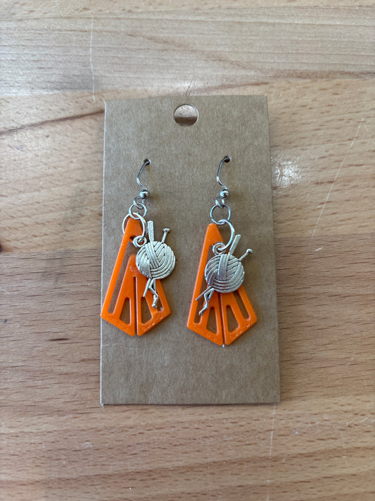 Maker made yarn earrings