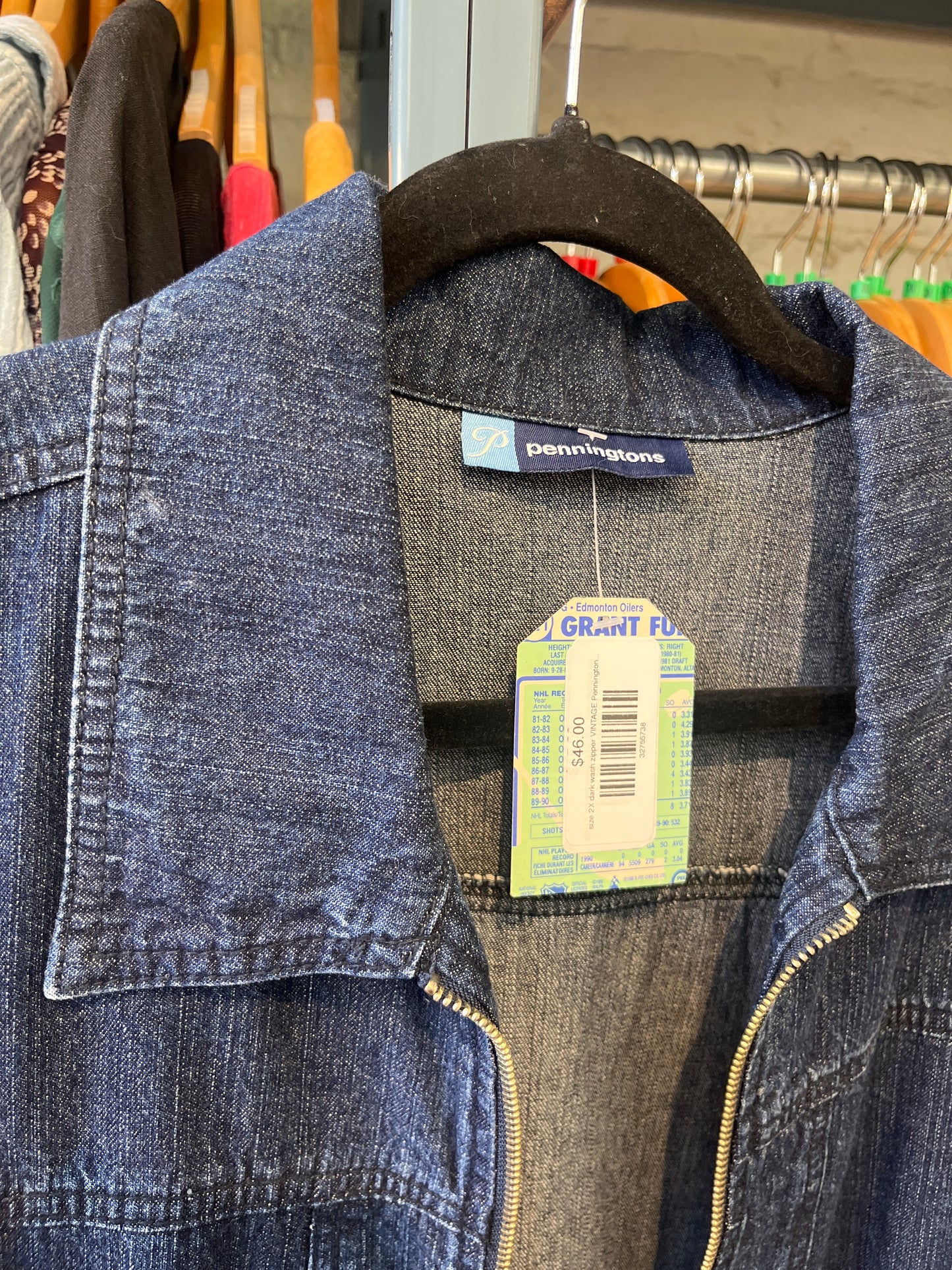 size 2X dark wash zipper VINTAGE Penningtons vest - denim