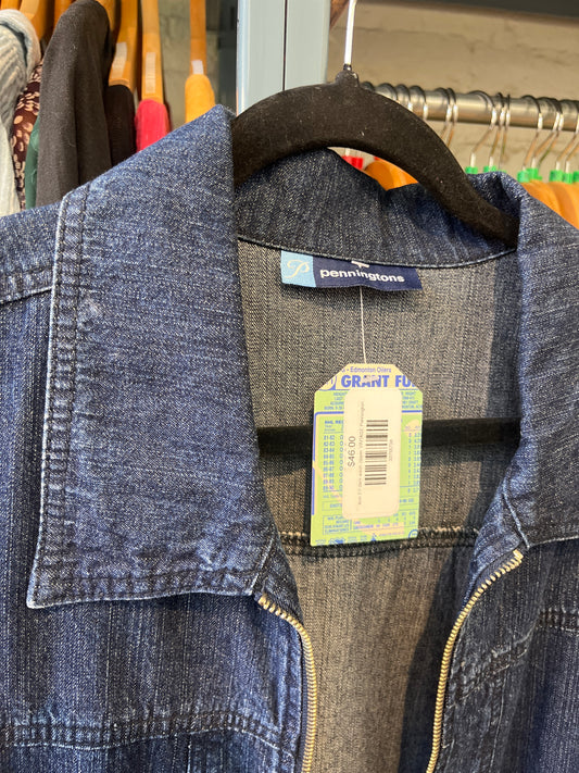 size 2X dark wash zipper VINTAGE Penningtons vest - denim