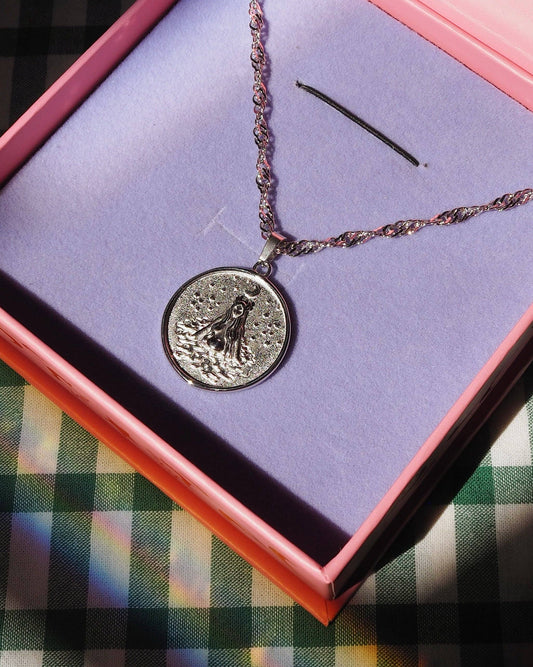 Water Nymph Coin Pendant Necklace