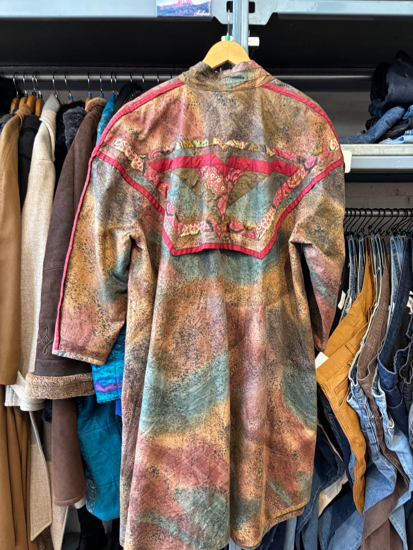 size XL-3X vintage brown with red cotton jacket