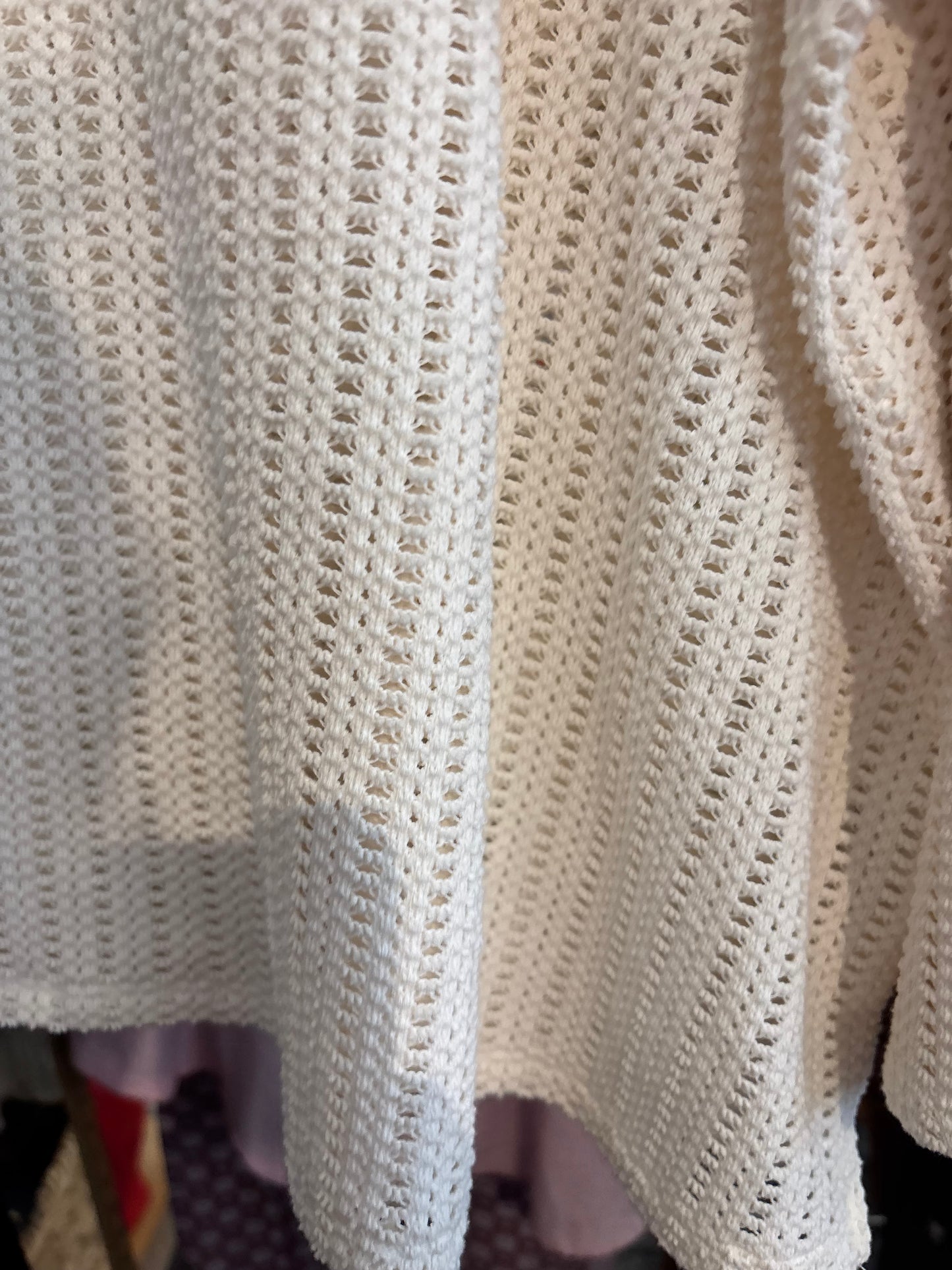 size 4X PENN cream cotton blend open fabric sweater