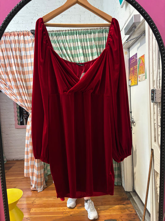 Size 2X red velvet Fashion Nova dress