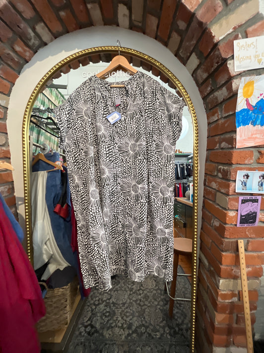 size flex grey white pattern Muna + Broad pattern dress - huon