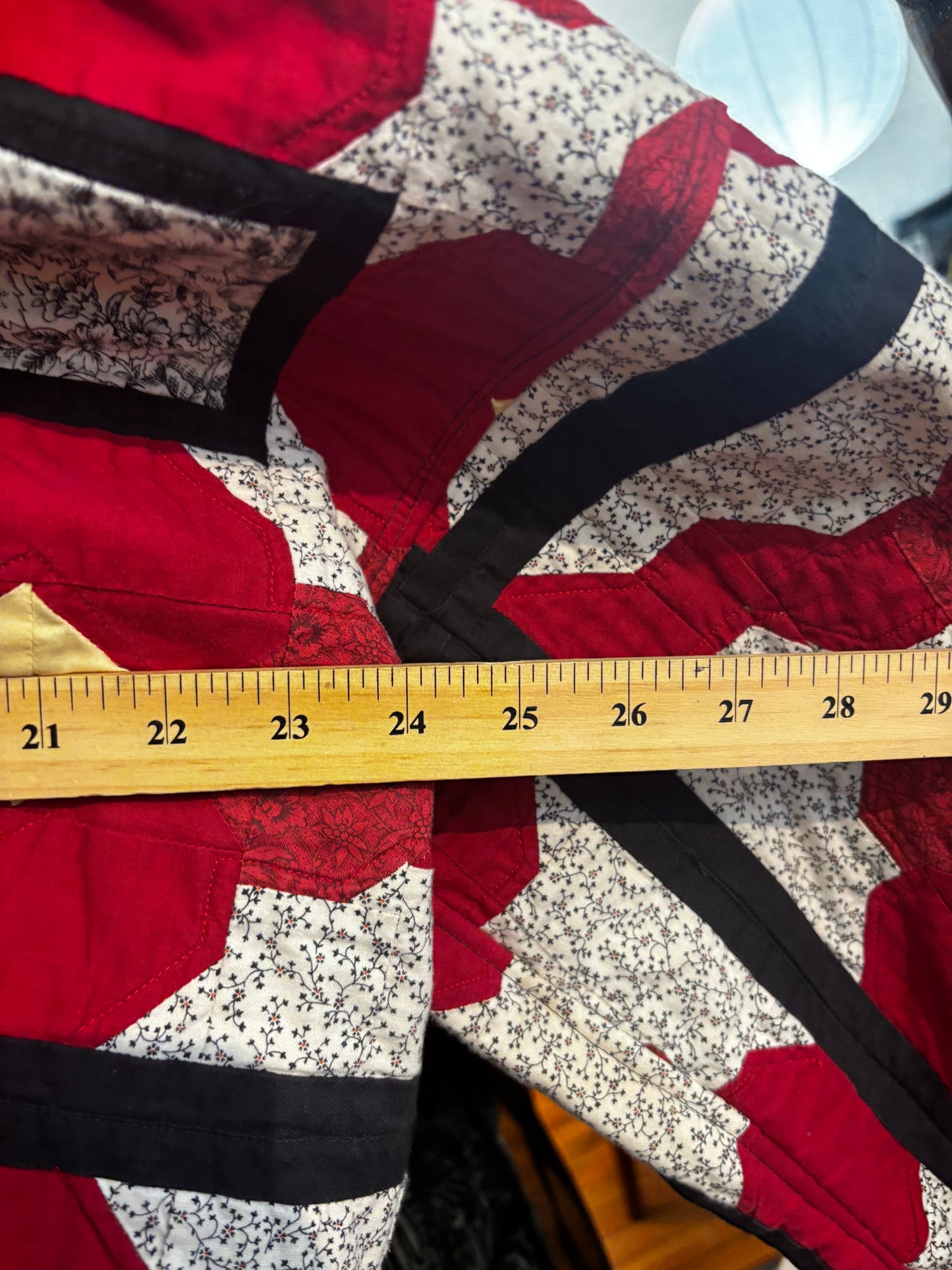 size XL quilted jacket by Woodbrick - vintage poppy coat with hood and drawstring