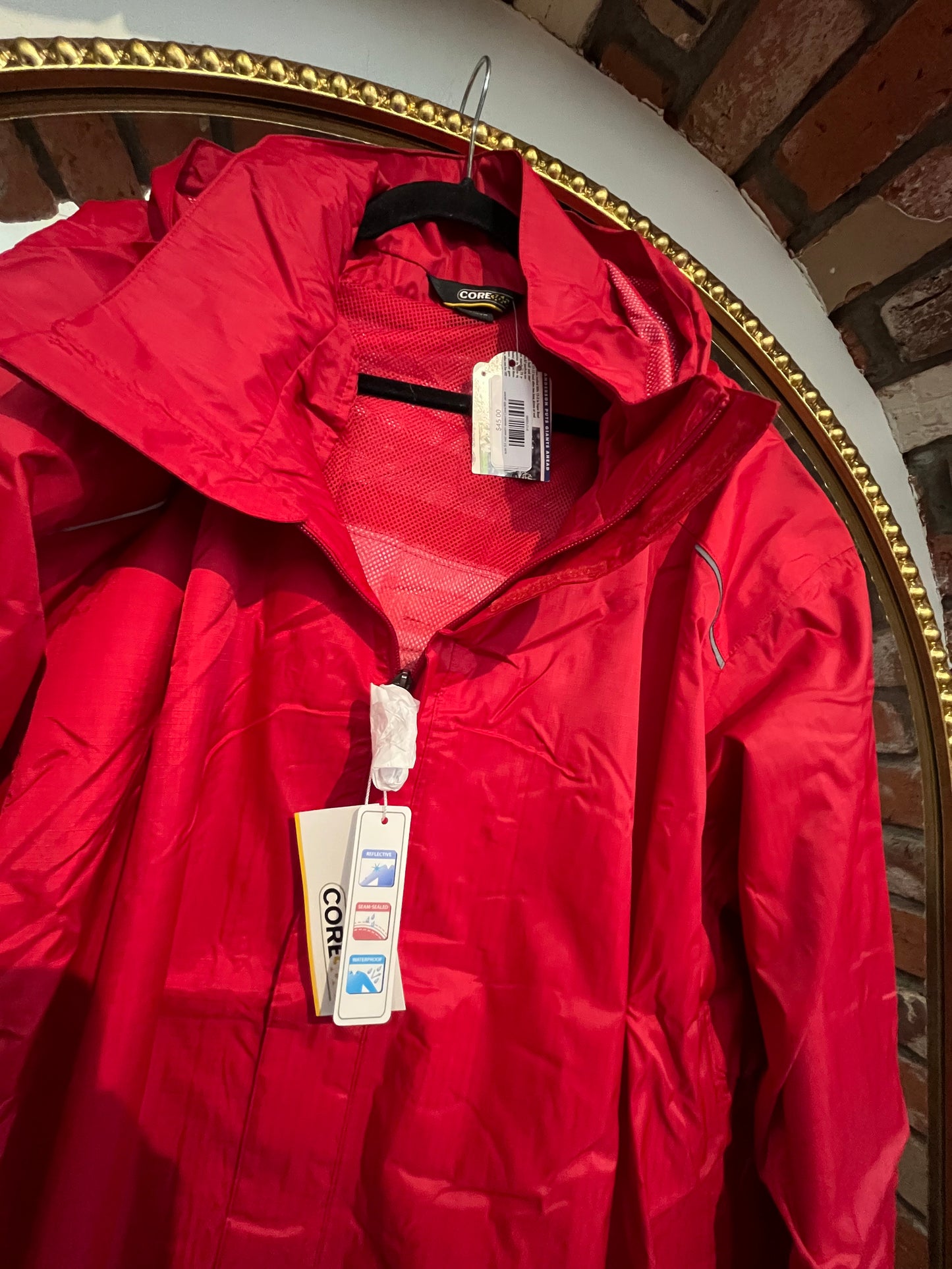 size 5X red seam sealed Core365 jacket - lightweight