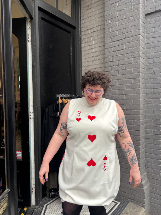 size 4X red white three of hearts Fashion brand company dress - mid