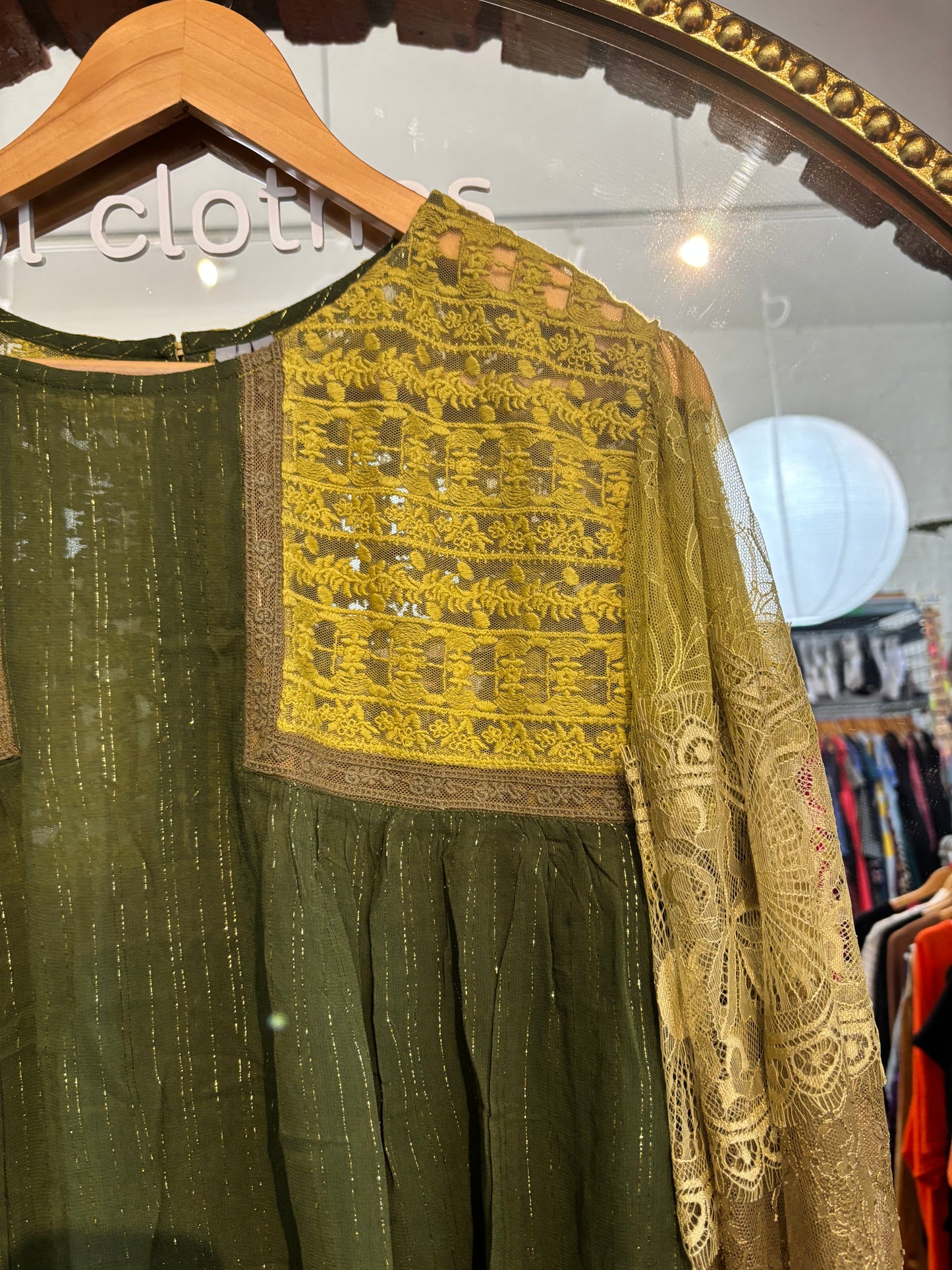 size XL  green on green  bl^nk London top - blouse