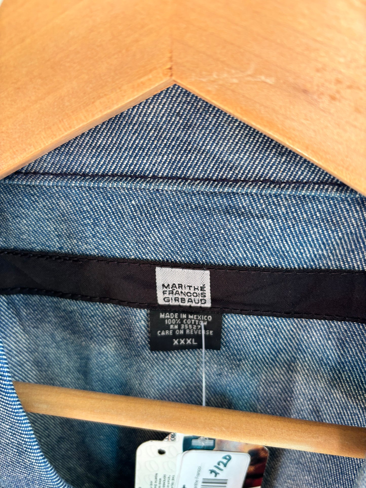 size XXXL denim VINTAGE Marithe Francois Girbaud vest - button up